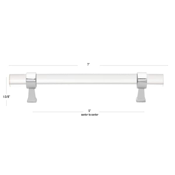 Gliderite Hardware 6-1/4 in. Center to Center Clear Acrylic Cabinet Pull Polished Chrome, 25PK - 4718-160-PC-25