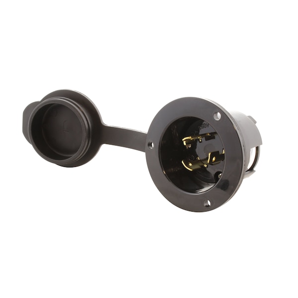 Ac Works 20A 250V L6-20P Power Input Inlet UL and C-UL Listed with Weather Cover - ASINL620P-FC