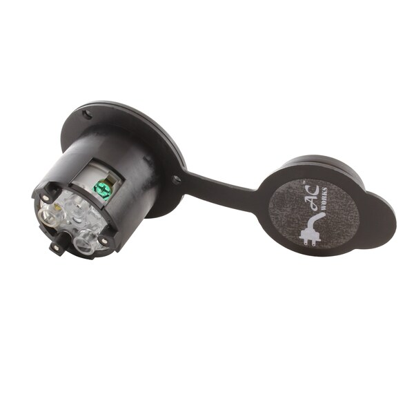 Ac Works 20A 250V L6-20P Power Input Inlet UL and C-UL Listed with Weather Cover - ASINL620P-FC