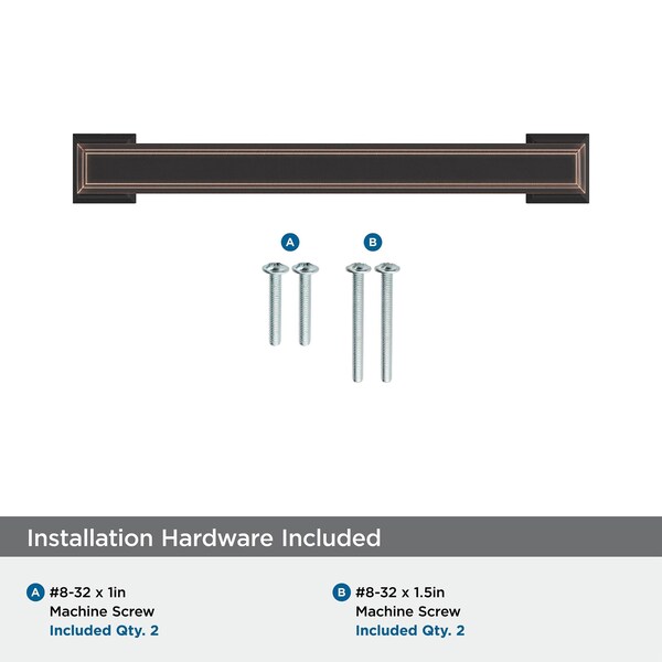Amerock Appoint 5-1/16 in 128 mm Center-to-Center Oil Rubbed Bronze Cabinet Pull - BP36760ORB