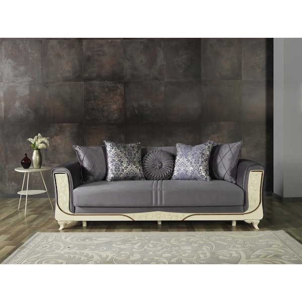 Furnia 40 x 87 x 36 in. Carmen Convertible Sleeper Sofa, Grey - HD-10EL-CAR-SVKOYUGRI-3