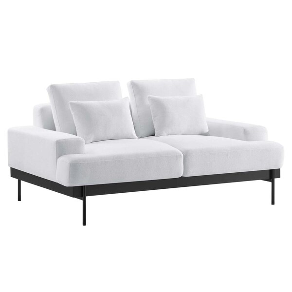 Modway Furniture 33 x 67.5 x 40 in. Proximity Upholstered Fabric Loveseat, White - EEI-6215-WHI