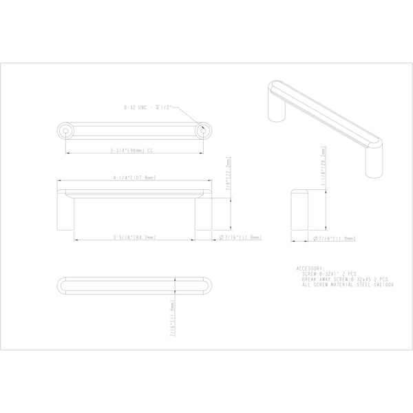 Elements By Hardware Resources 96 mm Center-to-Center Satin Bronze Gibson Cabinet Pull - 105-96SBZ