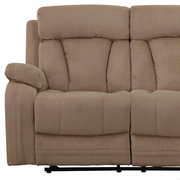 Homeroots 63 x 38 x 40 in. Modern Beige Leather Sofa & Loveseat - 343893