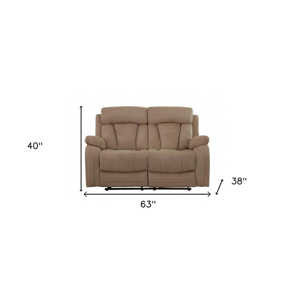 Homeroots 63 x 38 x 40 in. Modern Beige Leather Sofa & Loveseat - 343893