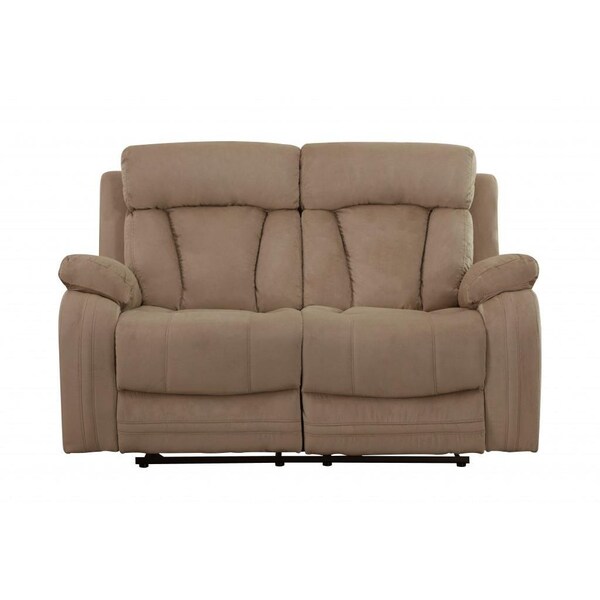 Homeroots 63 x 38 x 40 in. Modern Beige Leather Sofa & Loveseat - 343893