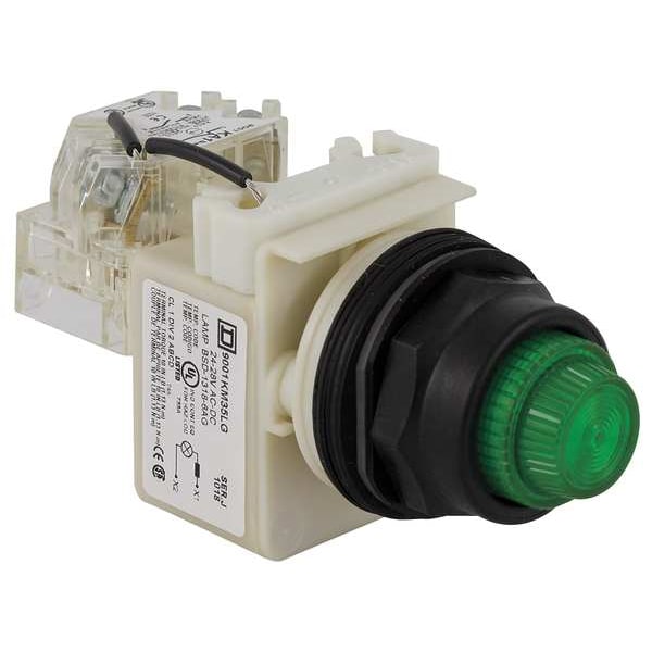 Schneider Electric Luz piloto Push to Test, verde, LED - 9001SKT38LGG31