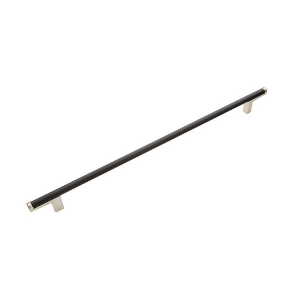 Schaub 288mm Center to Center Regatta Matte Black Cabinet Pull Satin Nickel Finish - 372-MB-15