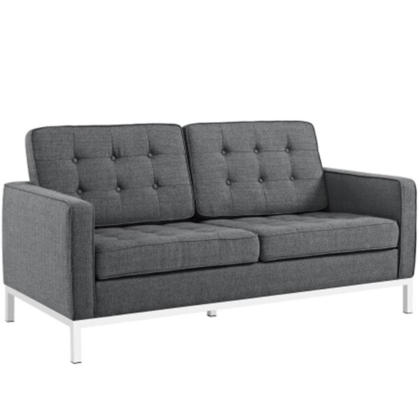 East End Imports Loft Fabric Loveseat- Gray - EEI-2051-DOR