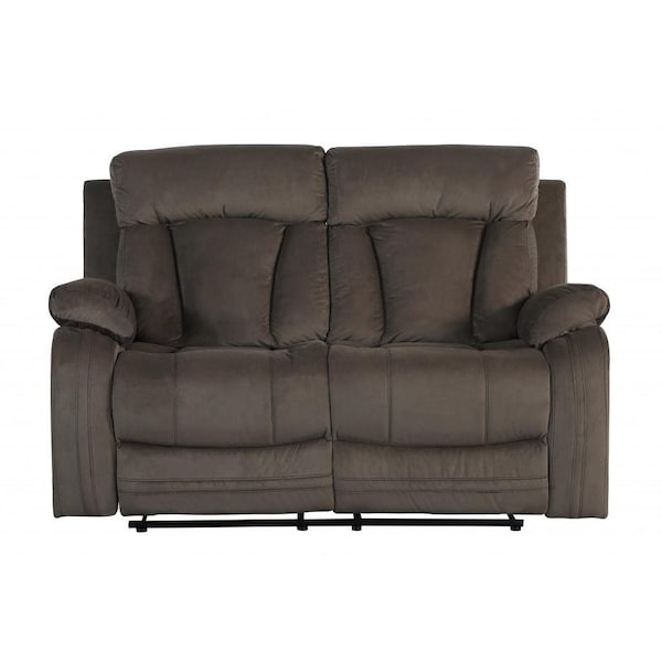 Homeroots 84 x 38 x 40 in. Modern Brown Leather Sofa & Loveseat - 343892