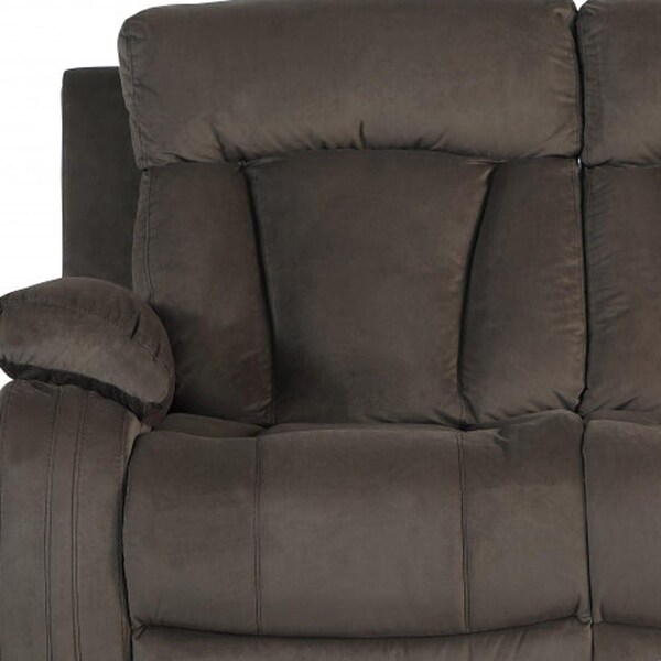 Homeroots 84 x 38 x 40 in. Modern Brown Leather Sofa & Loveseat - 343892