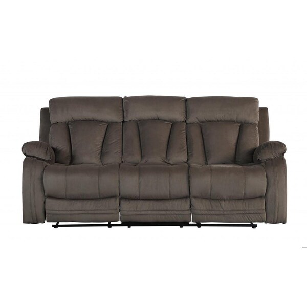 Homeroots 84 x 38 x 40 in. Modern Brown Leather Sofa & Loveseat - 343892