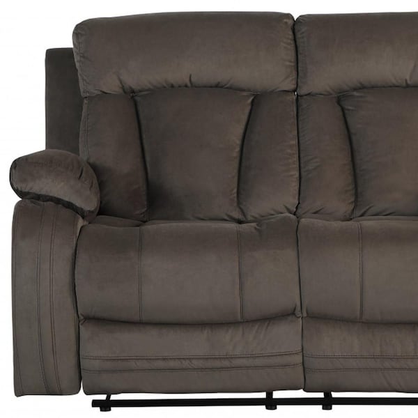 Homeroots 84 x 38 x 40 in. Modern Brown Leather Sofa & Loveseat - 343892