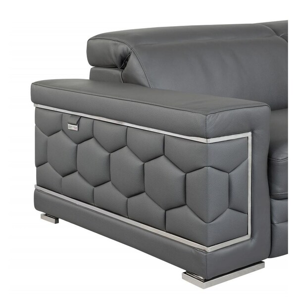 Homeroots Dark Gray Sturdy Leather Loveseat29 x 71 x 41 in. - 329590