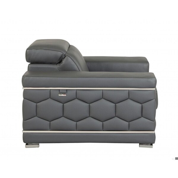 Homeroots Dark Gray Sturdy Leather Loveseat29 x 71 x 41 in. - 329590