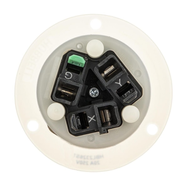 Hubbell Twist-Lock®, EdgeConnect™, Flanged Receptacle, 20A 250V, L6-20R, Screwless Terminal - HBL2326ST