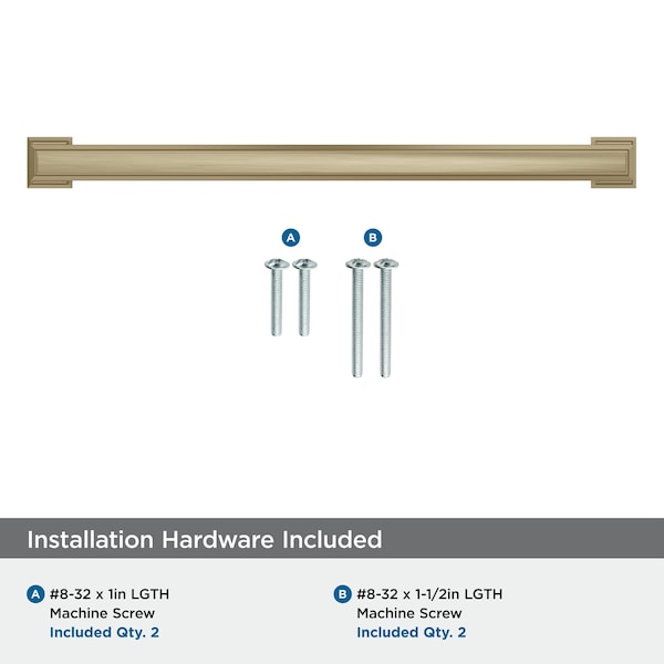 Amerock Appoint 8-13/16 inch 224mm Center-to-Center Golden Champagne Cabinet Pull - BP37363BBZ