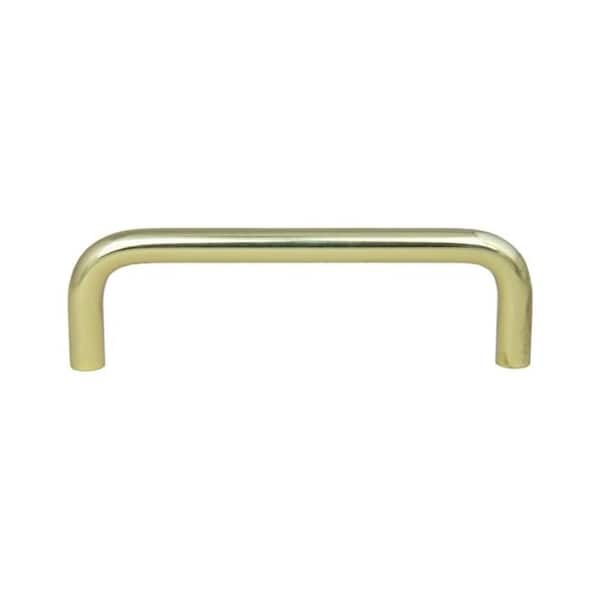 Crown 4"  Wire Cabinet Pull with 3-3/4" Center to Center Polished Brass Finish - CHP396PB