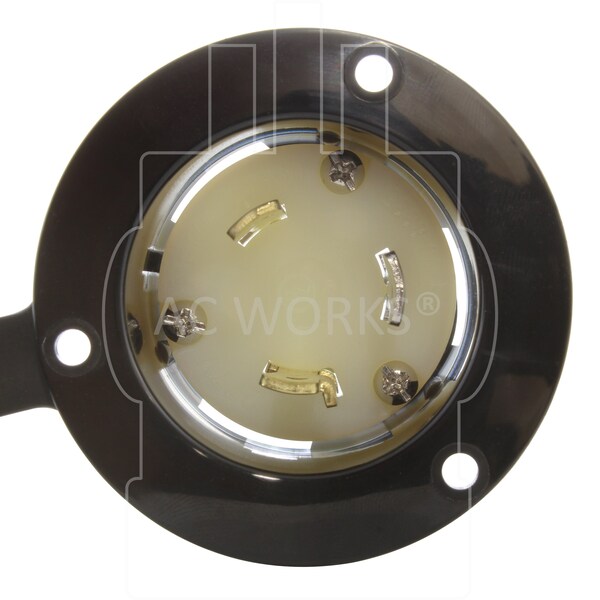 Ac Works 30A 277V L7-30P Power Input Inlet UL and C-UL Listed with Weather Cover - ASINL730P-FC