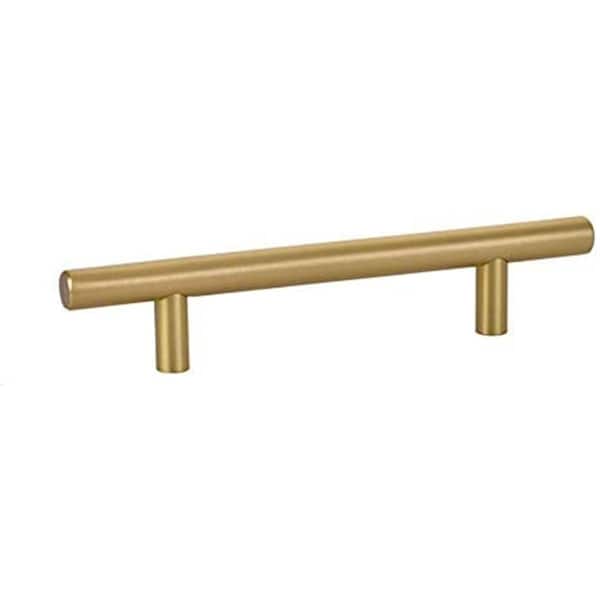Patioplus 10 in. Center to Center Brass Bar Cabinet Pull, Satin Brass - PA2056037