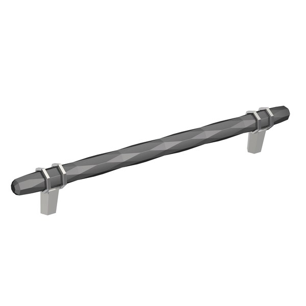 Amerock London 8 in 203 mm Center-to-Center Black Chrome/Polished Chrome Cabinet Pull - BP36663BCR26