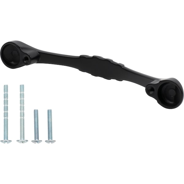 Designperfect 3-3/4'' Center-to-Center Arch Pull, Matte/Flat Black, 10PK - DPA10L663BLK