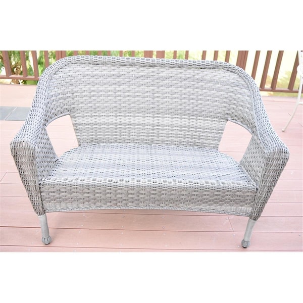 Jeco Grey Resin Wicker Clark Loveseat - W00402G-L