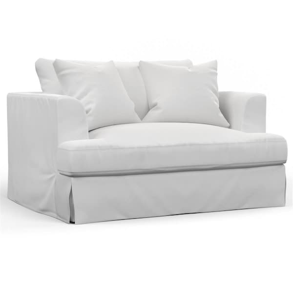 Fine-Line Newport Slipcovered Chair & A Half Sofa White - FI3196369