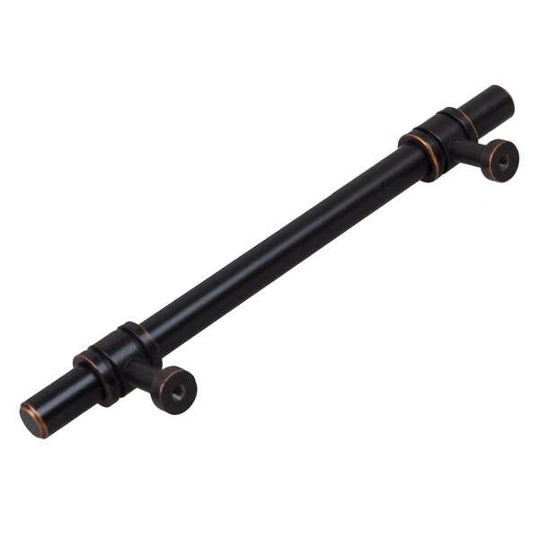 Gliderite Hardware 5-1/16 in. Center to Center Oil Rubbed Bronze Barrel Ring Bar Pull - 4340-128-ORB, 5PK - 4340-128-ORB-5