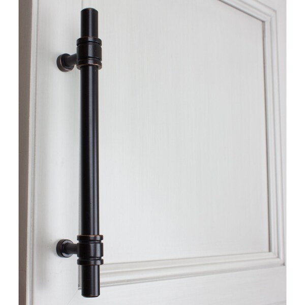 Gliderite Hardware 5-1/16 in. Center to Center Oil Rubbed Bronze Barrel Ring Bar Pull - 4340-128-ORB, 5PK - 4340-128-ORB-5