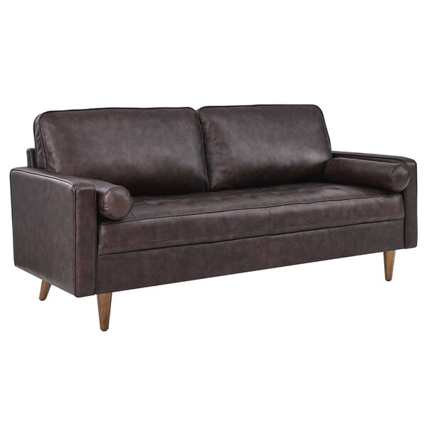 Modway Furniture 33.5 x 32 x 73 in. Valour Leather Sofa, Brown - EEI-4633-BRN