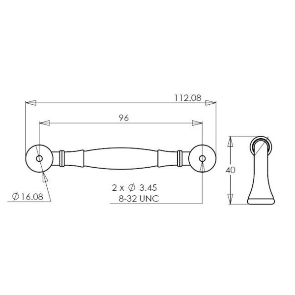Richelieu 3-3/4 in. (96 mm) Center-to-Center Brushed Nickel Traditional Drawer Pull - BP79096195