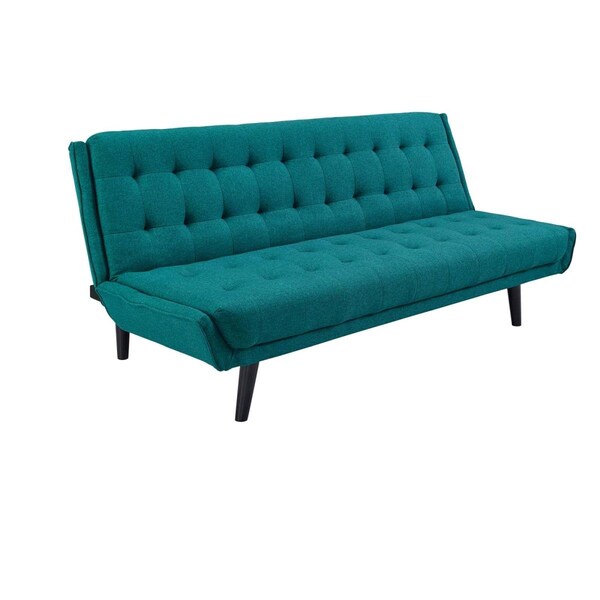 Modway Furniture Glance Tufted Convertible Fabric Sofa Bed - Teal, 32.5 x 75 x 34 in. - EEI-3093-TEA