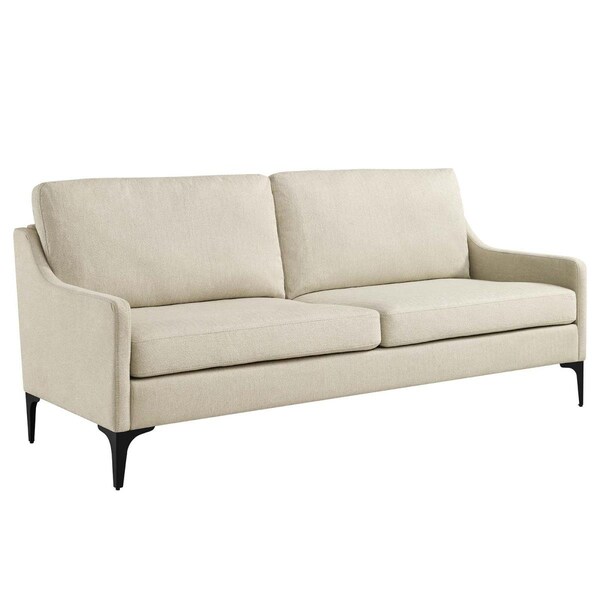 Modway Furniture 27-33.5 x 32 x 74.5 in. Corland Upholstered Fabric Sofa, Beige - EEI-6019-BEI