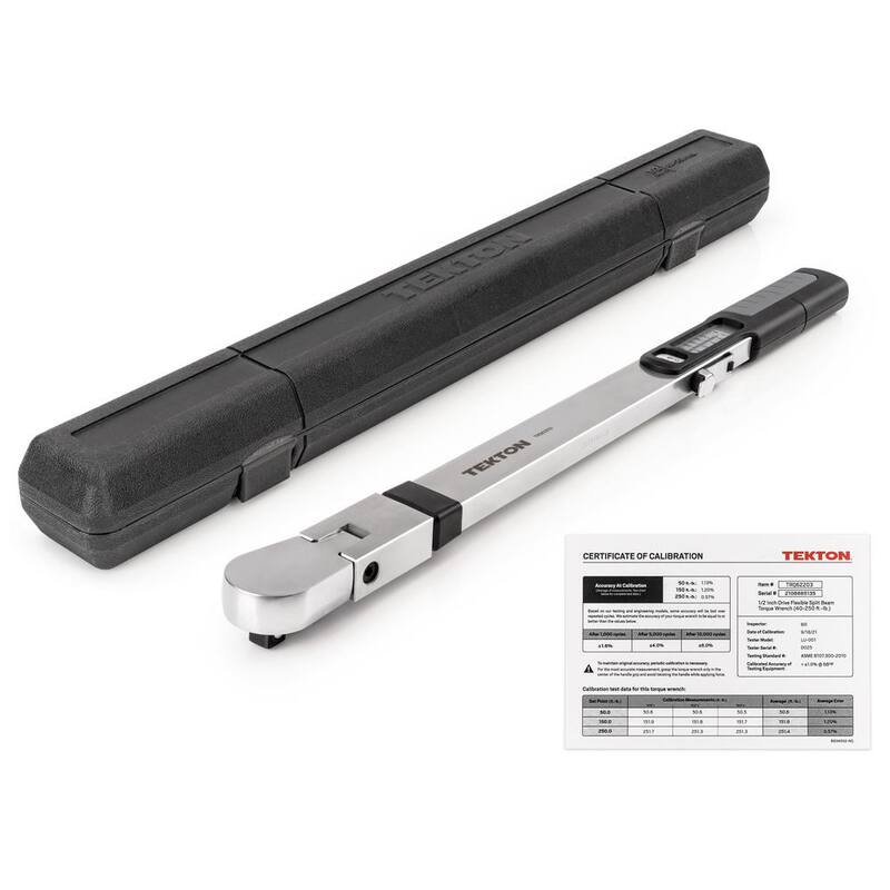 TEKTON 1/2 in. Drive 72-Tooth Split Beam Torque Wrench (40-250 ft./lbs.) - TRQ62203