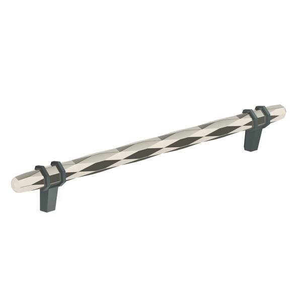 Amerock London 8 in 203 mm Center-to-Center Polished Nickel/Black Bronze Cabinet Pull - BP36663PNBBR