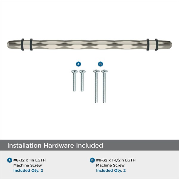 Amerock London 8 in 203 mm Center-to-Center Polished Nickel/Black Bronze Cabinet Pull - BP36663PNBBR