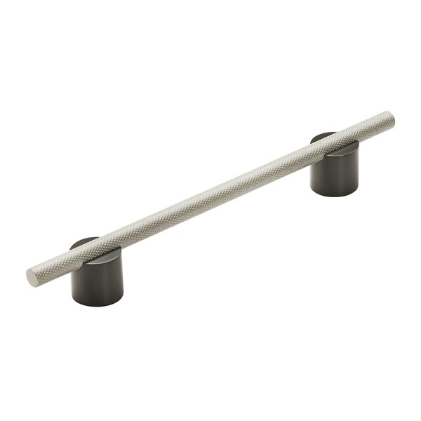 Amerock Transcendent 6-5/16 in 160 mm Center-to-Center Matte Black/Silver Champagne Cabinet Pull - BP7414160MBSC