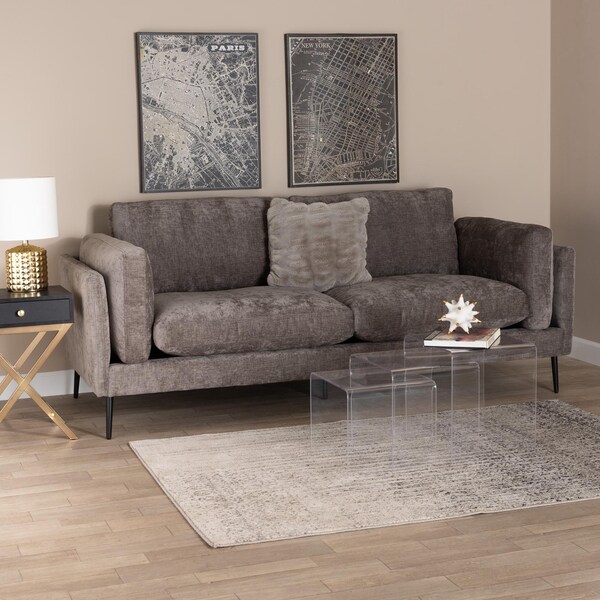 Baxton Studio Holton Modern Grey Fabric Sofa - 243-13629-ZORO