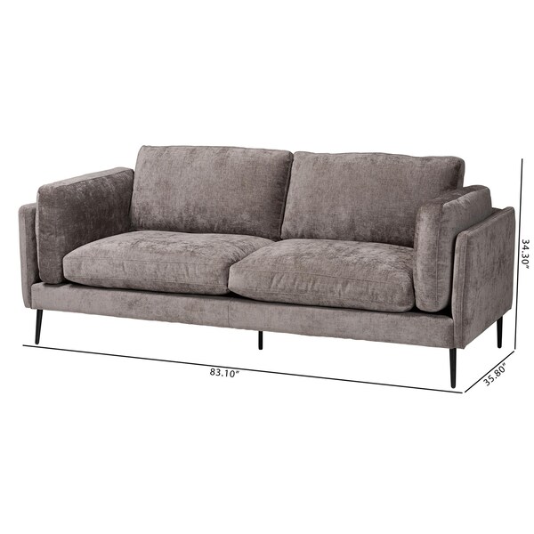 Baxton Studio Holton Modern Grey Fabric Sofa - 243-13629-ZORO