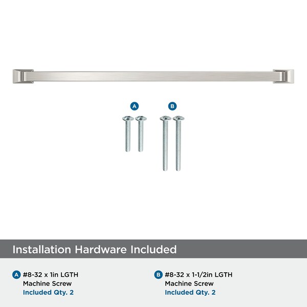 Amerock Westerly 12-5/8 inch 320mm Center-to-Center Satin Nickel Cabinet Pull - BP53726G10