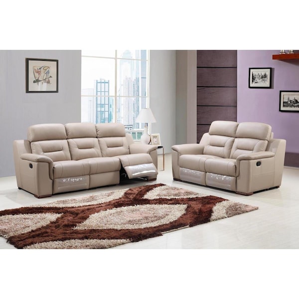 Homeroots Beige Sofa Loveseat - 157 x 82 x 82 in. - 366204