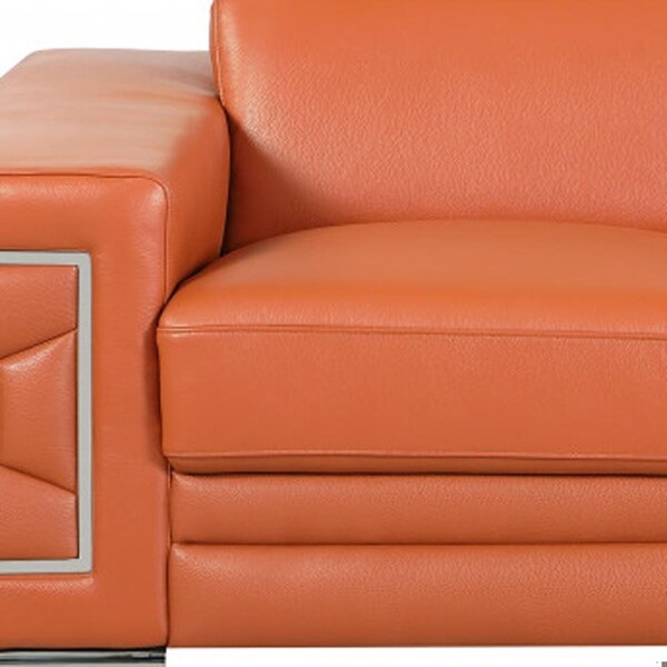 Homeroots 71 x 41 x 29 in. Modern Camel Leather Sofa & Loveseat - 343841