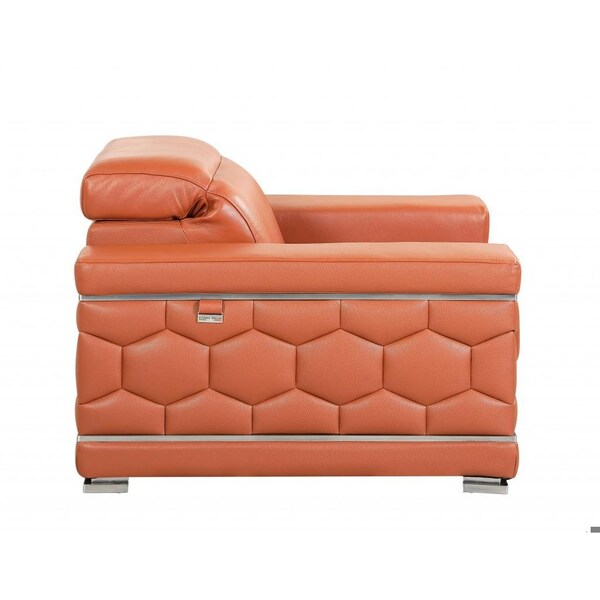 Homeroots 71 x 41 x 29 in. Modern Camel Leather Sofa & Loveseat - 343841