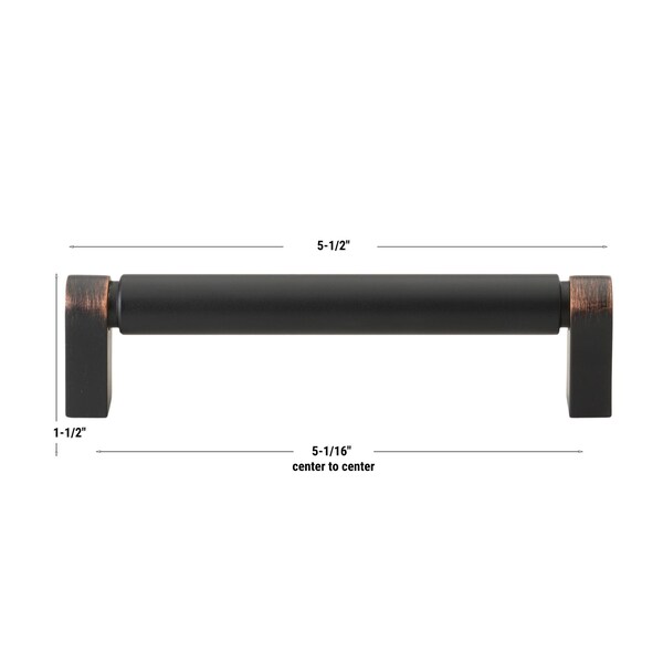 Gliderite Hardware 5 in. Center to Center Smooth Bar Pull - 4787-128-ORB, 10PK - 4787-128-ORB-10