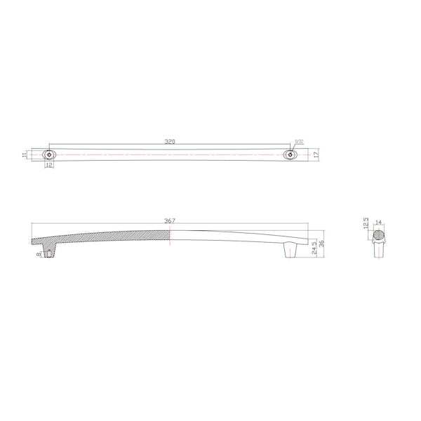 Richelieu 12 5/8 in (320 mm) Center-to-Center Brushed Nickel Contemporary Drawer Pull - BP2323320195
