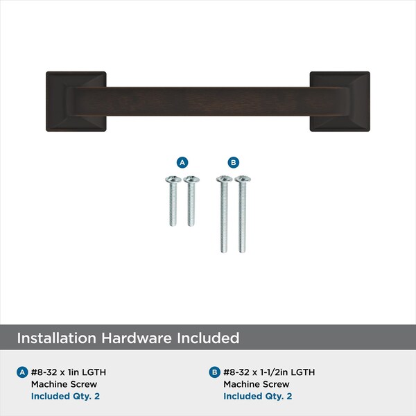 Amerock Ville 3-3/4 in 96 mm Center-to-Center Oil Rubbed Bronze Cabinet Pull - BP36775ORB