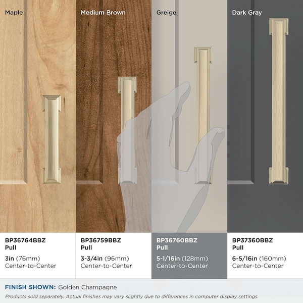 Amerock Appoint 5-1/16 in 128 mm Center-to-Center Golden Champagne Cabinet Pull - BP36760BBZ