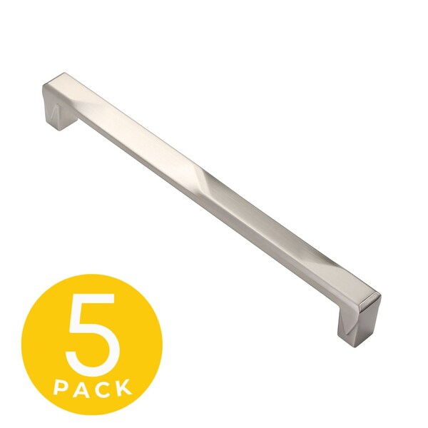Sapphire Geiger Series 7-1/2 in. 192 mm Center-to-Center Modern Satin Nickel Cabinet Handle/Pull, 5PK - SP-3771-192-SN-5