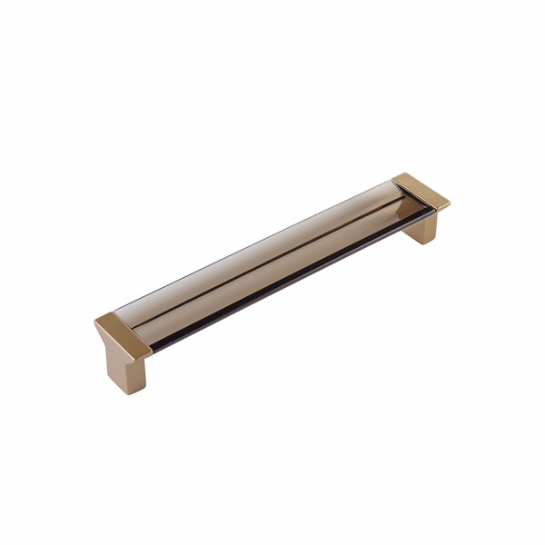 Schaub 6-5/16in Center to Center Positano Smoke Cabinet Pull Signature Satin Brass Finish - 317-SSB-SM